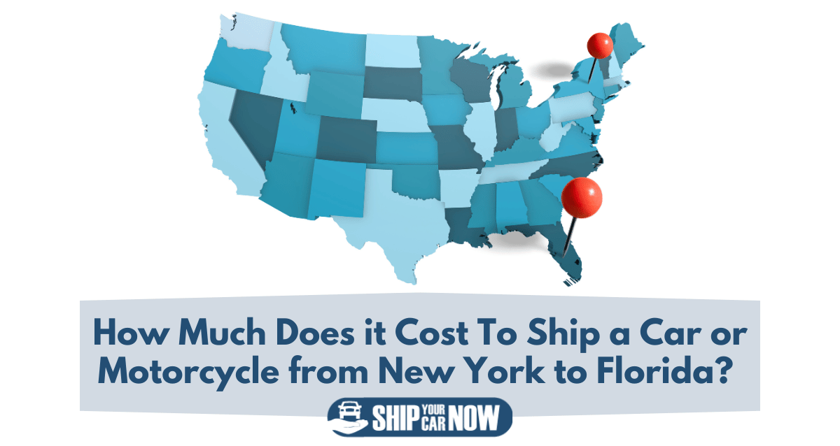 How much does it cost to ship a car or motorcycle from New York to Florida