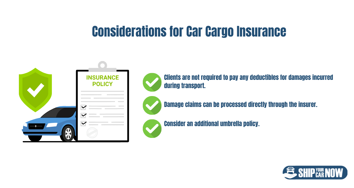 Considerations for cargo car insurance