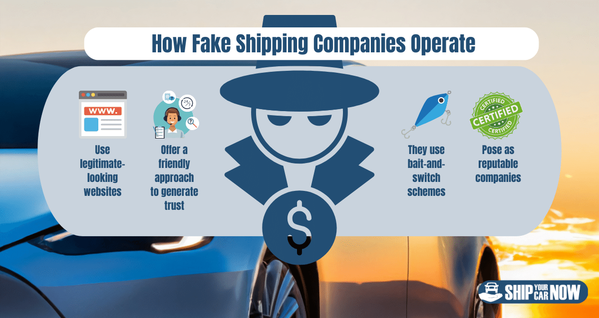 How fake shipping companies usually operate