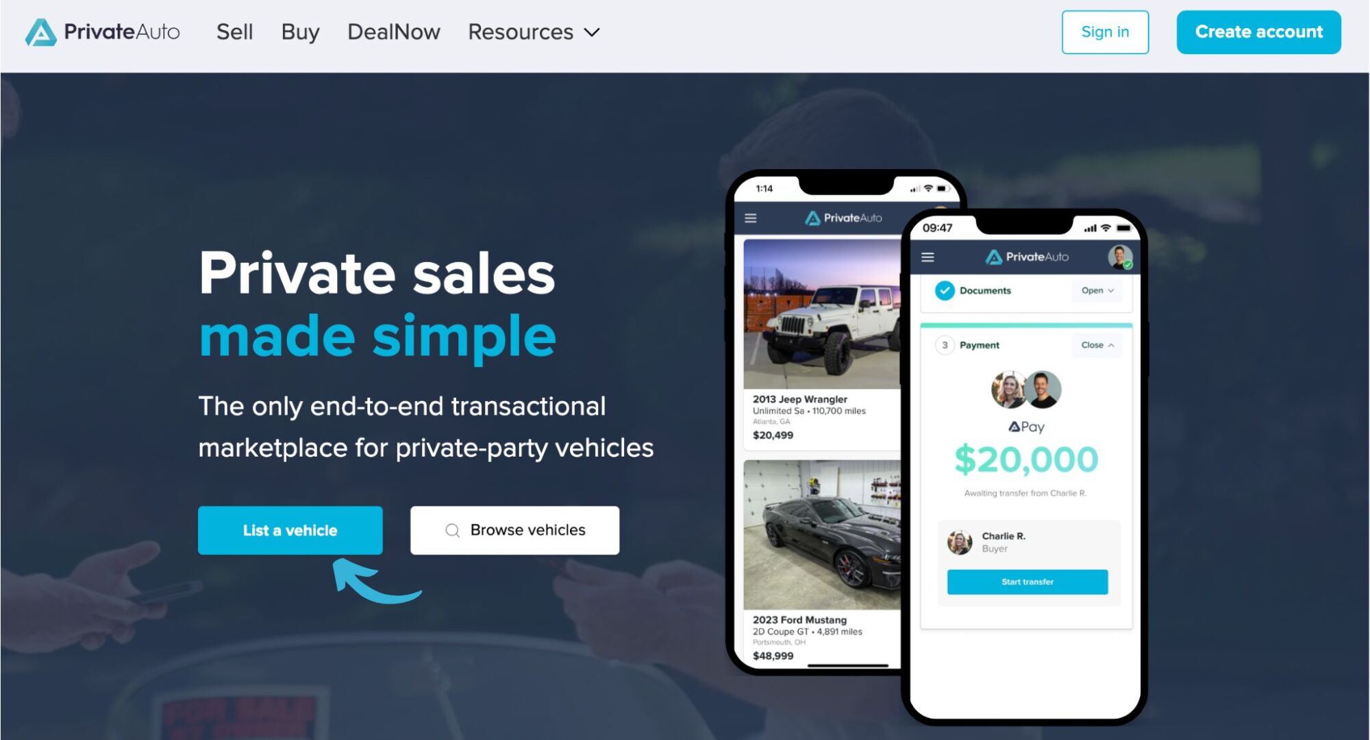 PrivateAuto Homepage