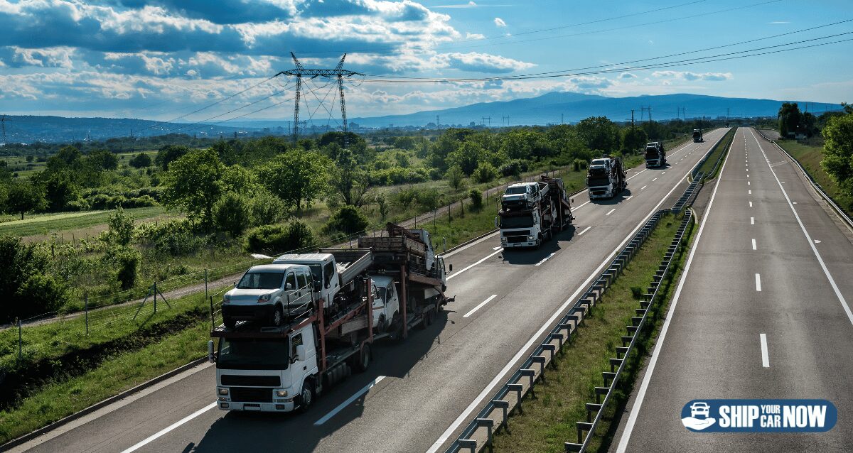 Several cars beaing shipped cross-country