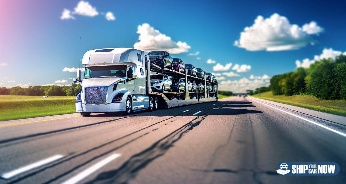 Expedited shipping truck with multiple cars