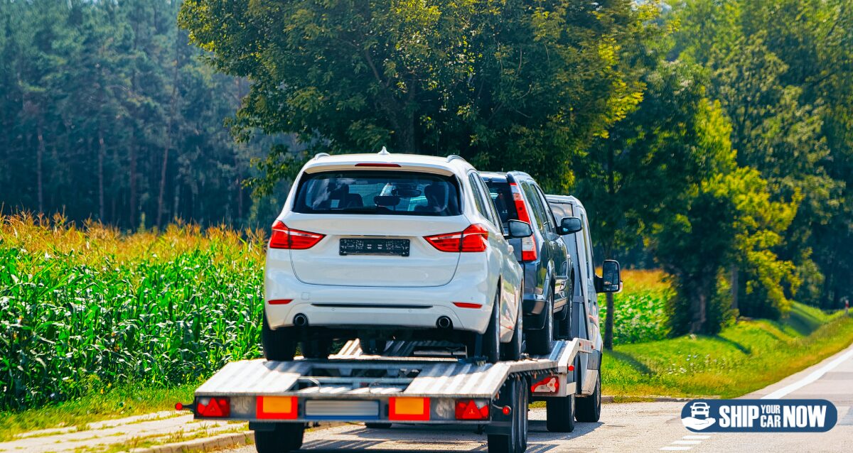 Cars being transported.