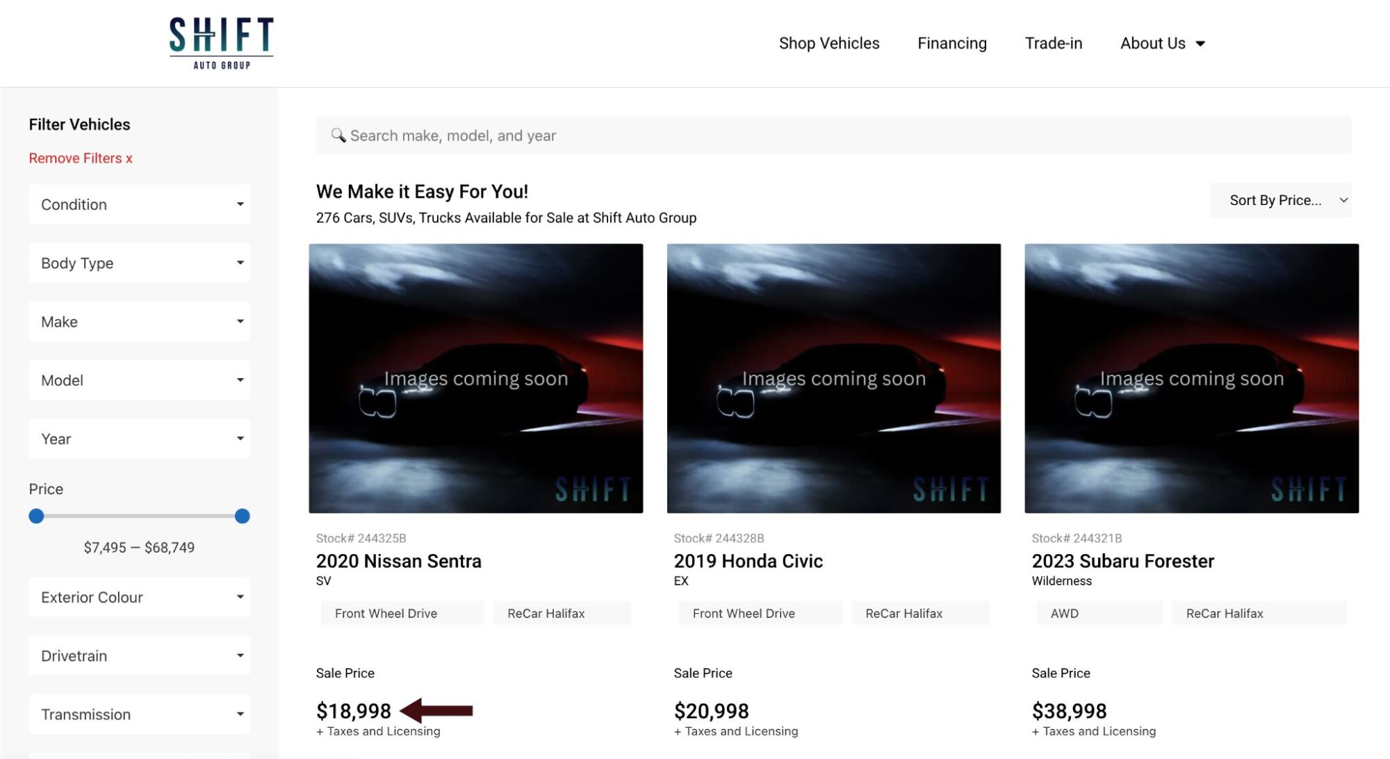 Buy Cars on Shift 