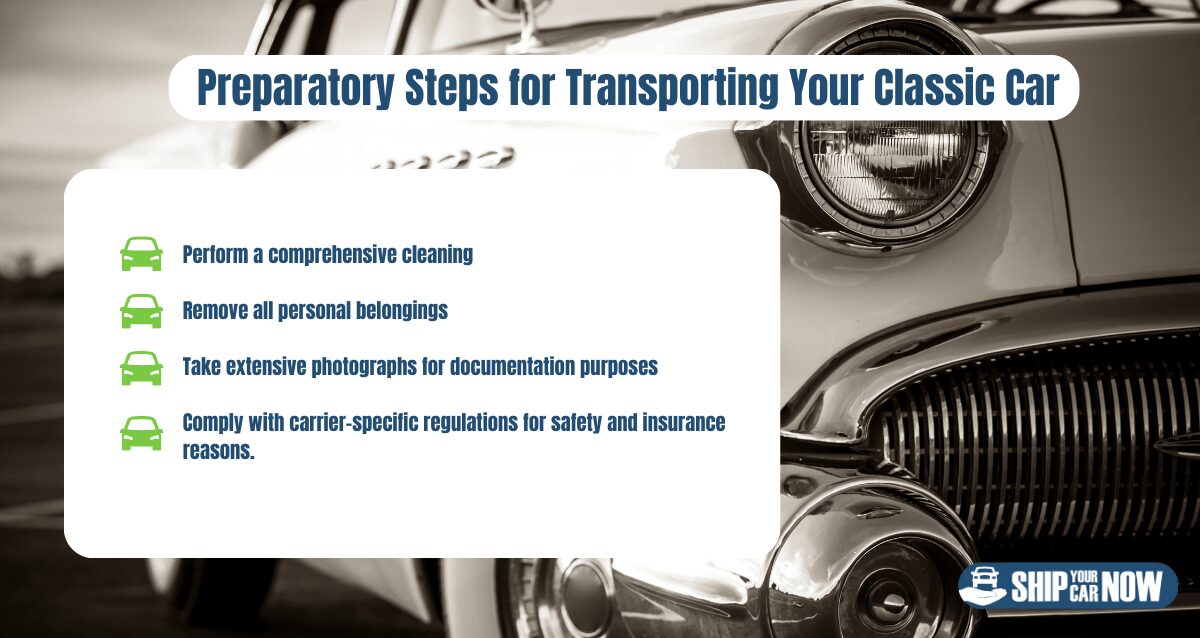 Steps needed for transporting your classic car