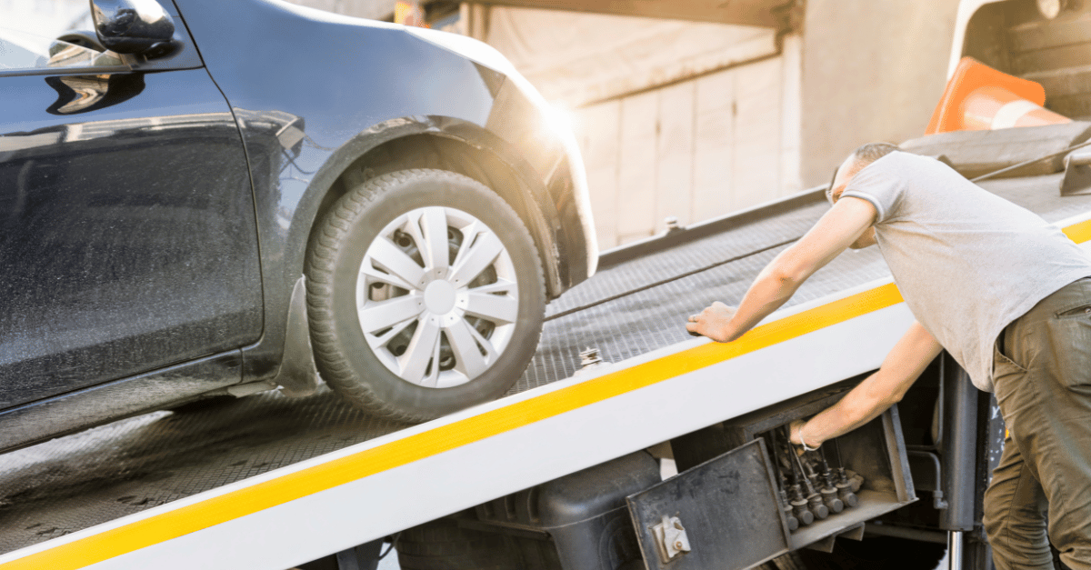 Loading a car for transport 