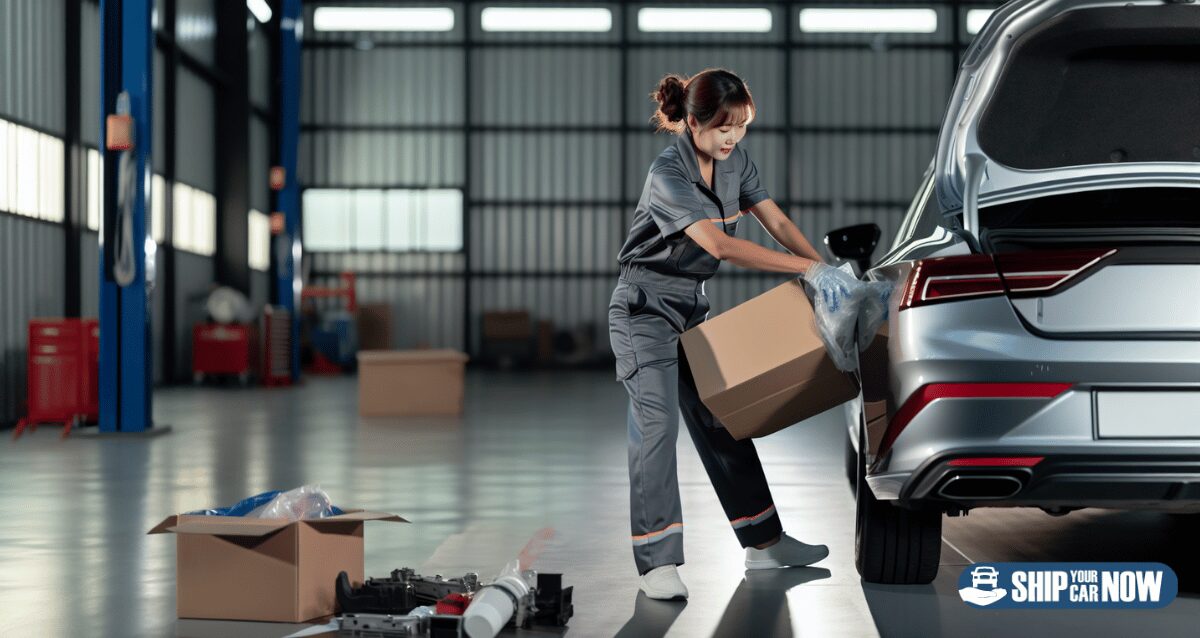 Preparing a car for shipping