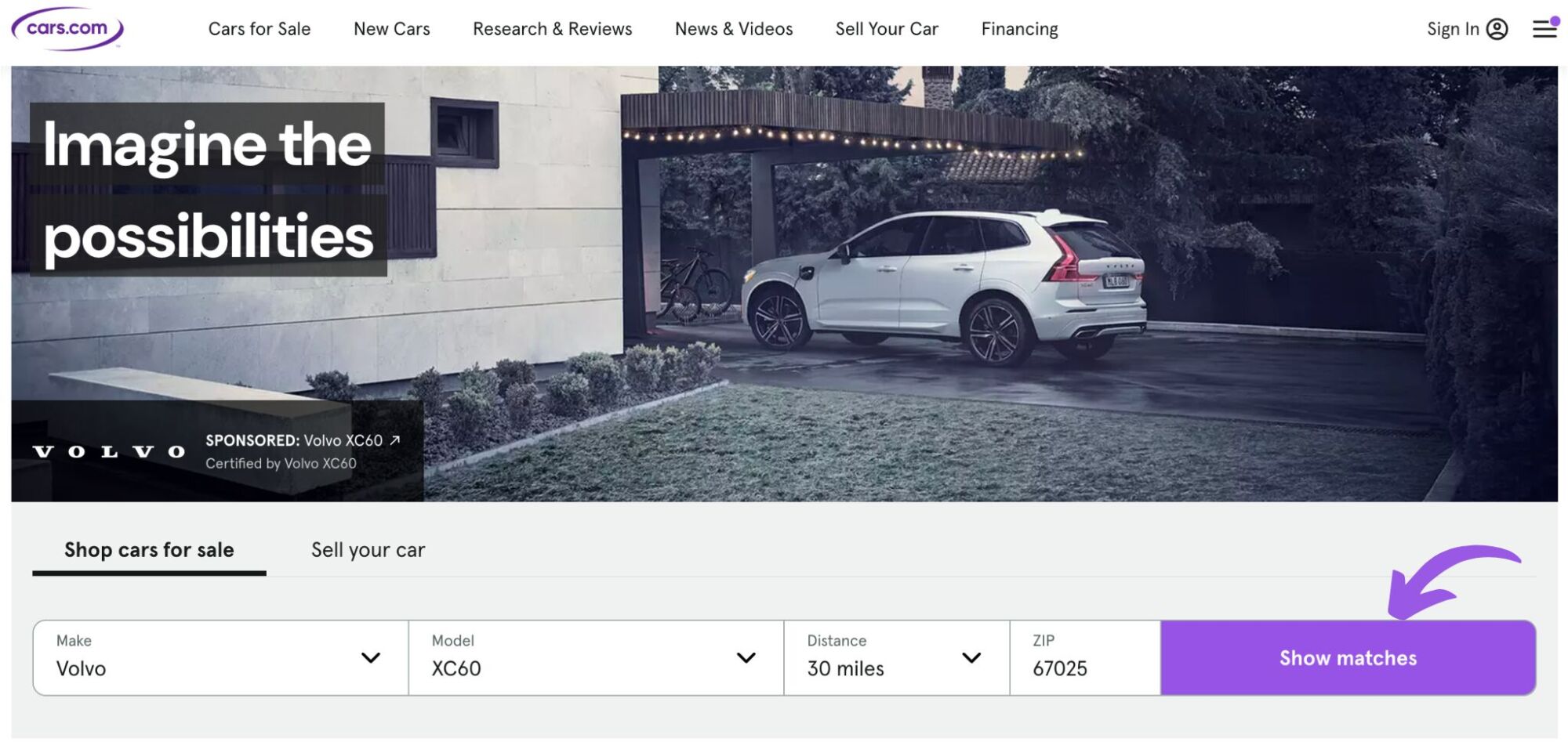 Cars.com Homepage
