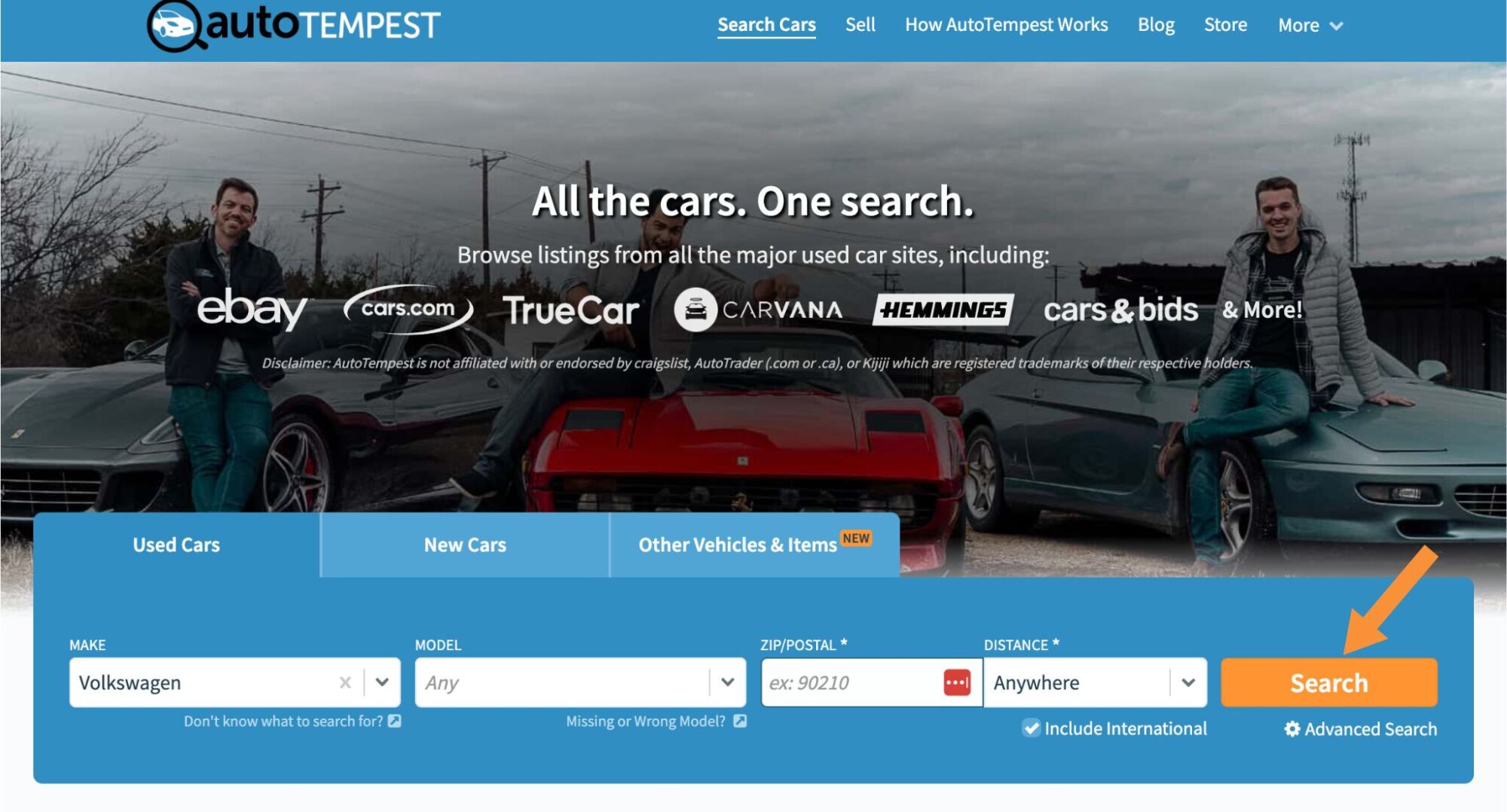 AutoTempest Homepage