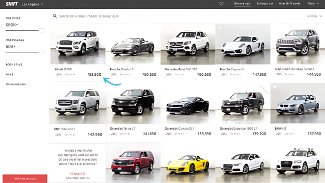 Shift cars