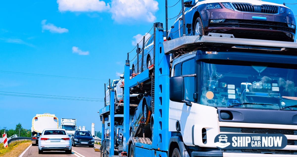 Terminal auto transport via open car transport